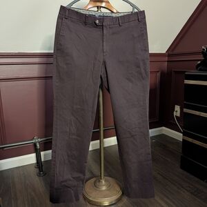 HILTL Perfetto Brown/Purple Luxury Cotton Chino Pants 34 Porter 95
